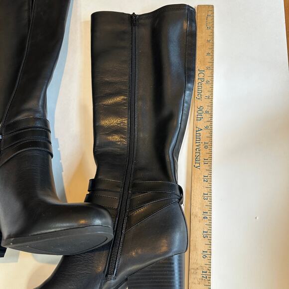 Bar III Paisley Black Knee High Boots Block Heel Size 9M - Picture 9 of 9